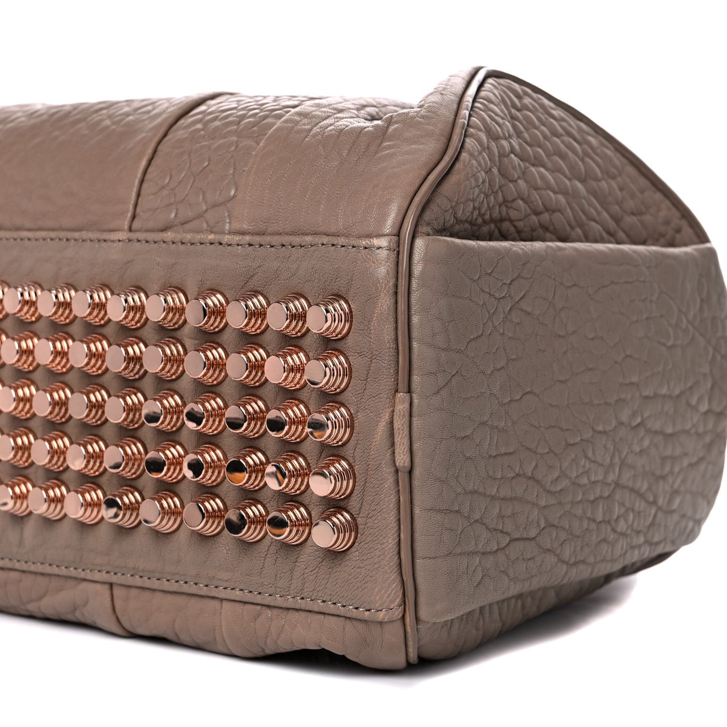 Pebbled Lambskin Rocco Latte Rose Gold Hardware