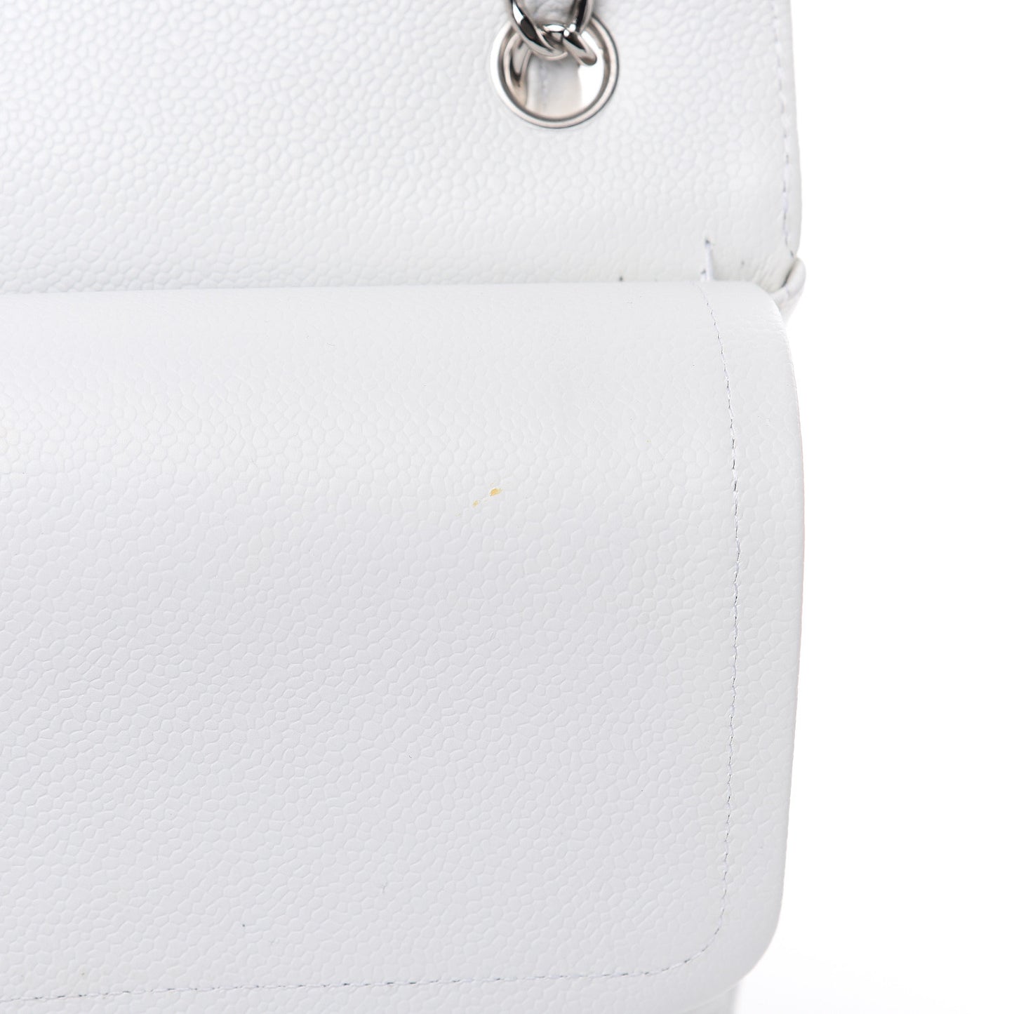 Caviar Quilted Jumbo Double Flap White