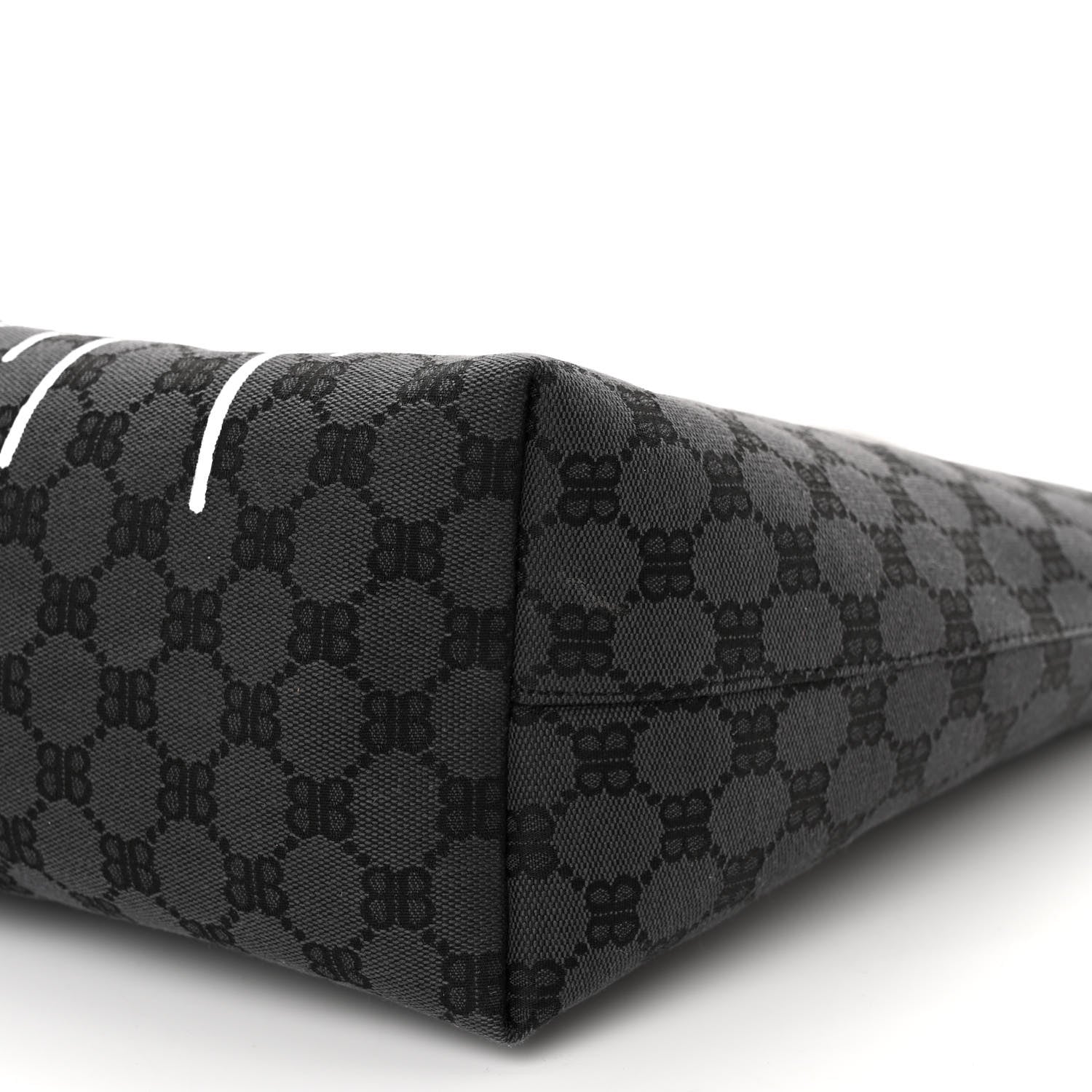 Gucci X BALENCIAGA BB Monogram Web Graffiti Medium Ophidia Shopping Tote Black 9 of 9