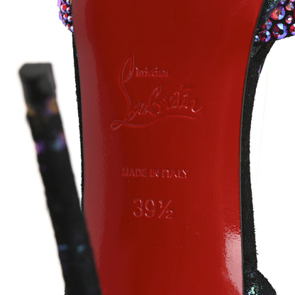 Christian Louboutin Milky Suede Loubiloo Bling Bang 120 Sandals 39.5 Black Multicolor 8 of 12
