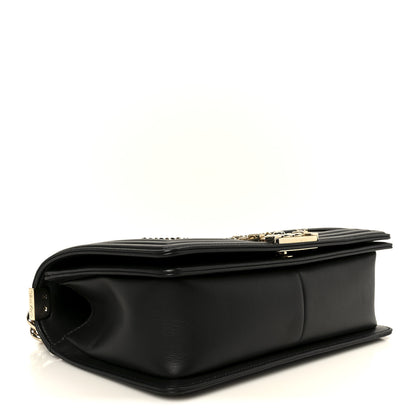Chanel Calfskin Quilted Medium Chain Detail Boy Flap Black 4 of 10