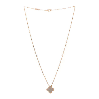 Van Cleef & Arpels 18K Yellow Gold Mother of Pearl Vintage Alhambra Pendant Necklace 3 of 6