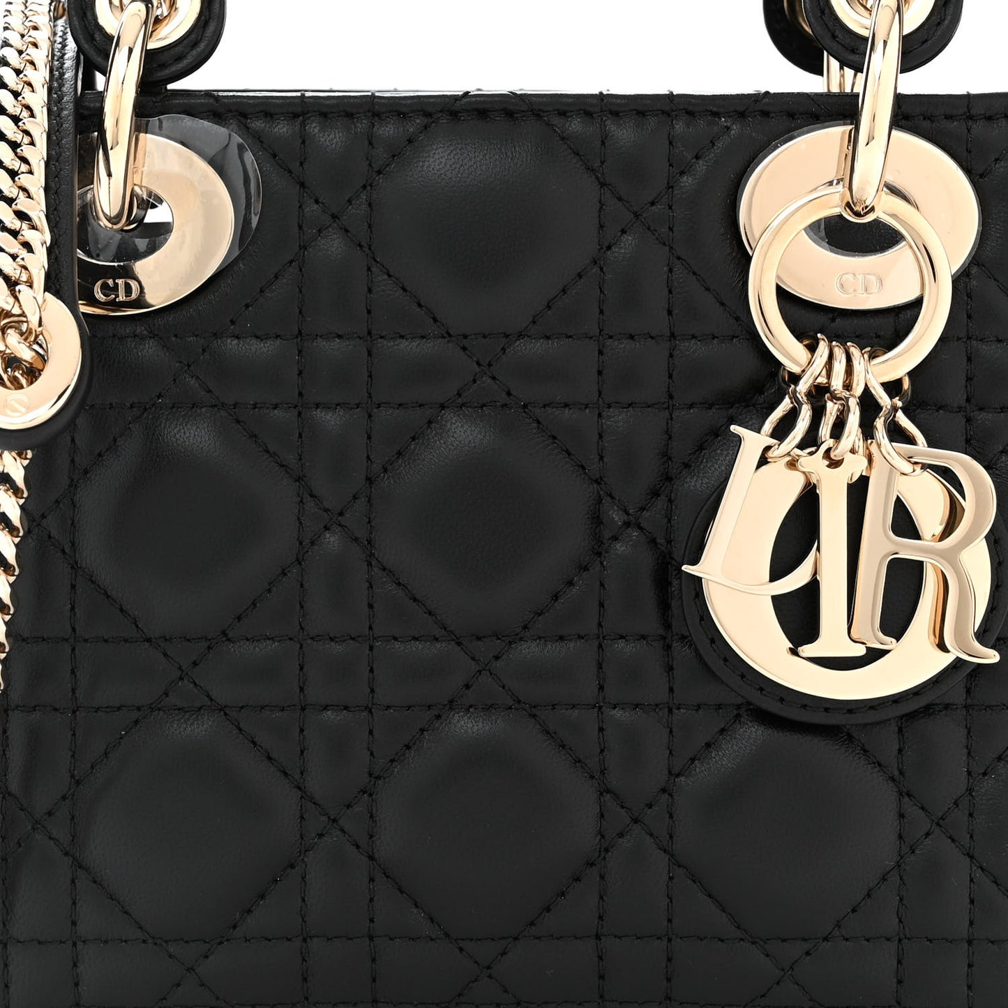 Lambskin Cannage Mini Lady Dior Black