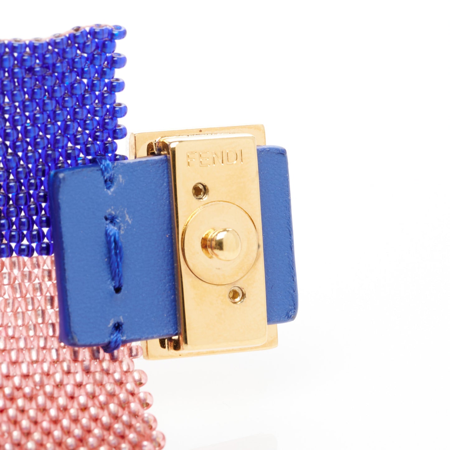 Glass Beaded Mini Pico Baguette Charm Blue Salmone
