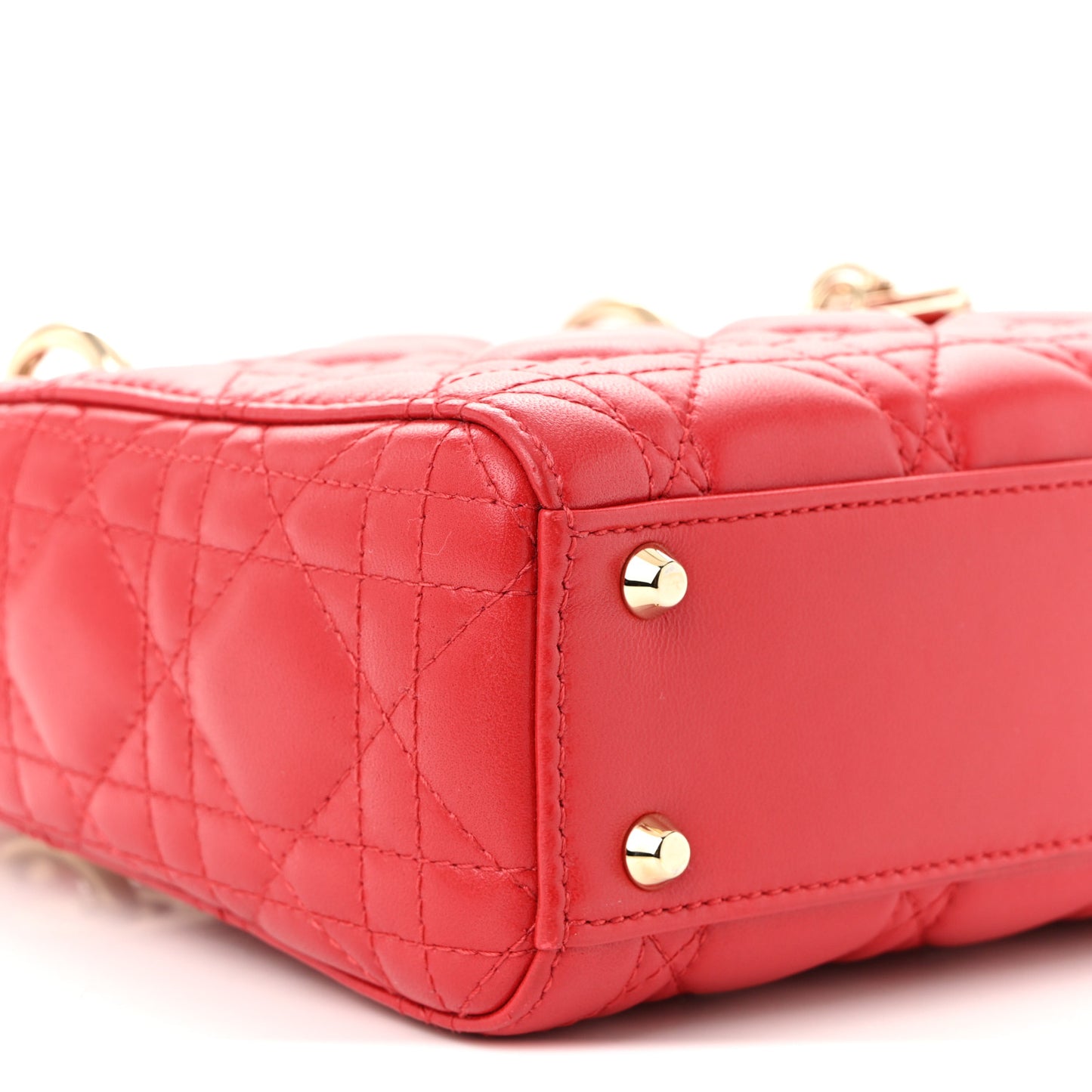Lambskin Cannage Mini Lady Dior Red