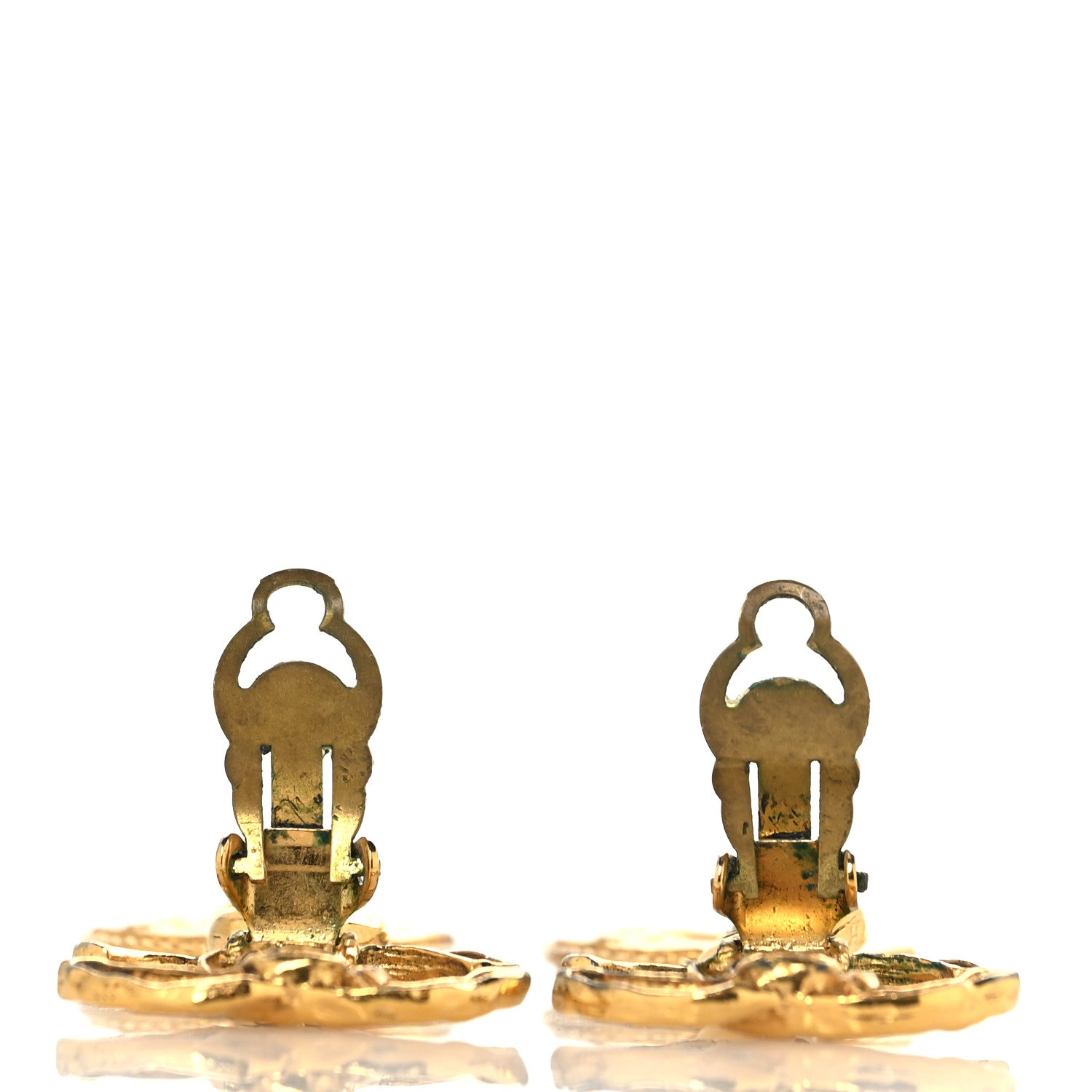 Chanel Metal CC Logo Drop Clip On Earrings Gold 7 of 8