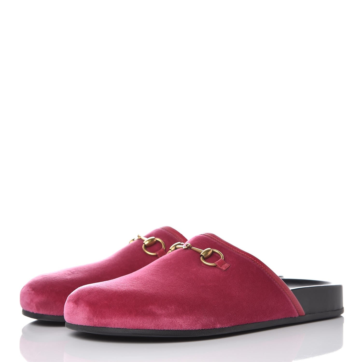 Gucci Softy Velvet Malaga Kid Womens Horsebit River Slippers 37 Light Raspberry Rose 3 of 10