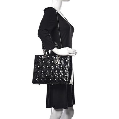 Christian Dior Patent Cannage Large Lady Dior Black 2 of 19