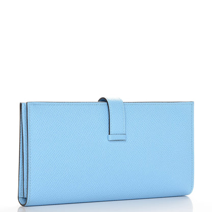 Hermes Epsom Bearn Gusset Wallet Bleu Zephyr 3 of 8