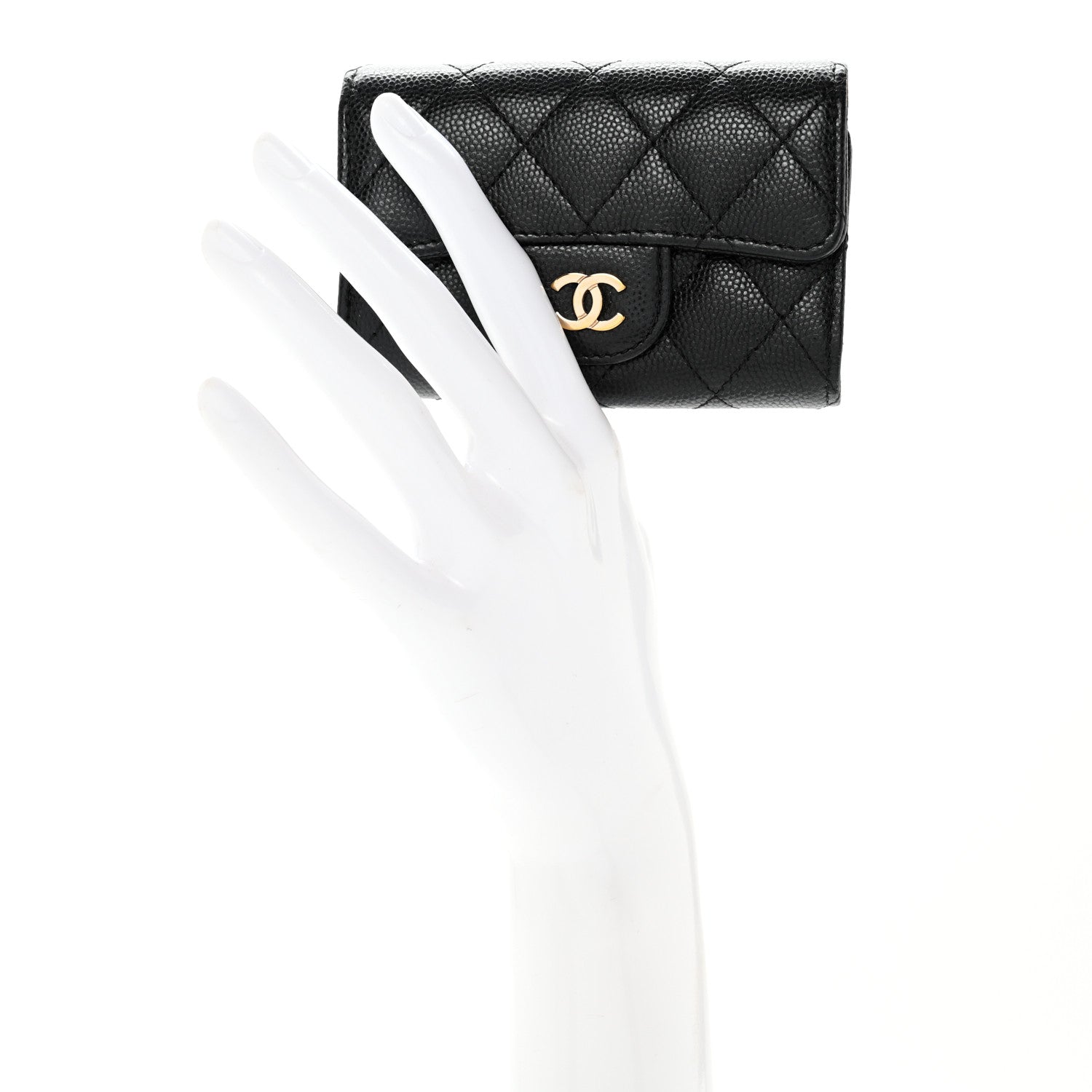 Chanel Caviar Quilted Classic 4 Key Holder Wallet Black 2 of 13