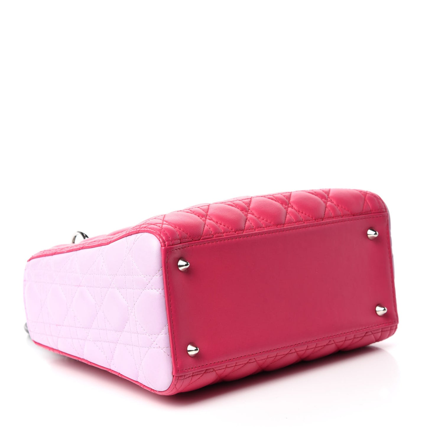 Lambskin Cannage Medium Tri-Color Lady Dior Fuchsia Anemone Black