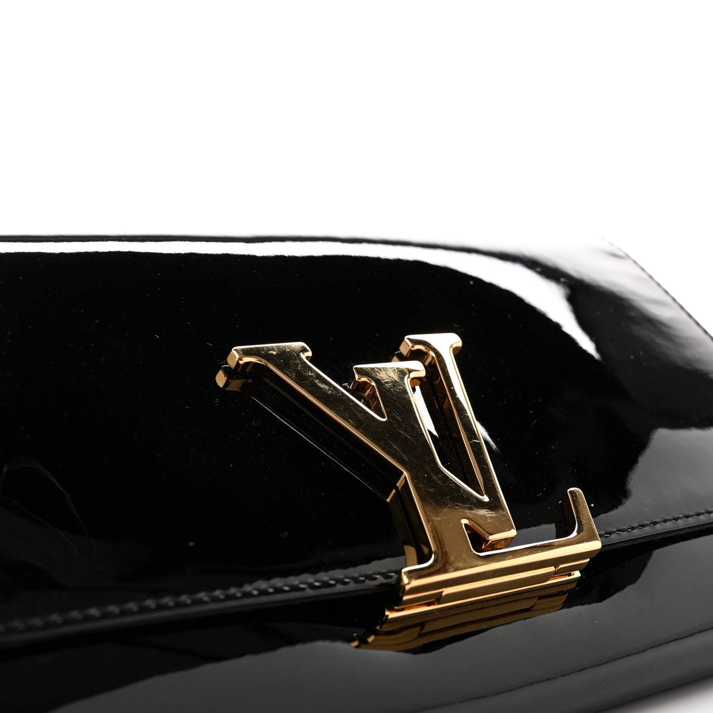 Patent Louise Clutch Black