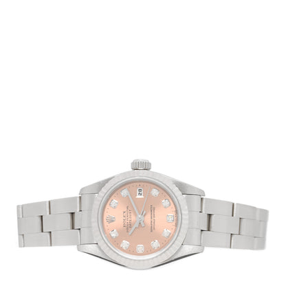 Rolex Stainless Steel 18K White Gold Diamond 26mm Oyster Perpetual Datejust Watch Pink 69174 2 of 5