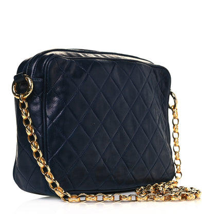Chanel Lambskin Quilted CC Tassel Camera Case Navy 4 of 14