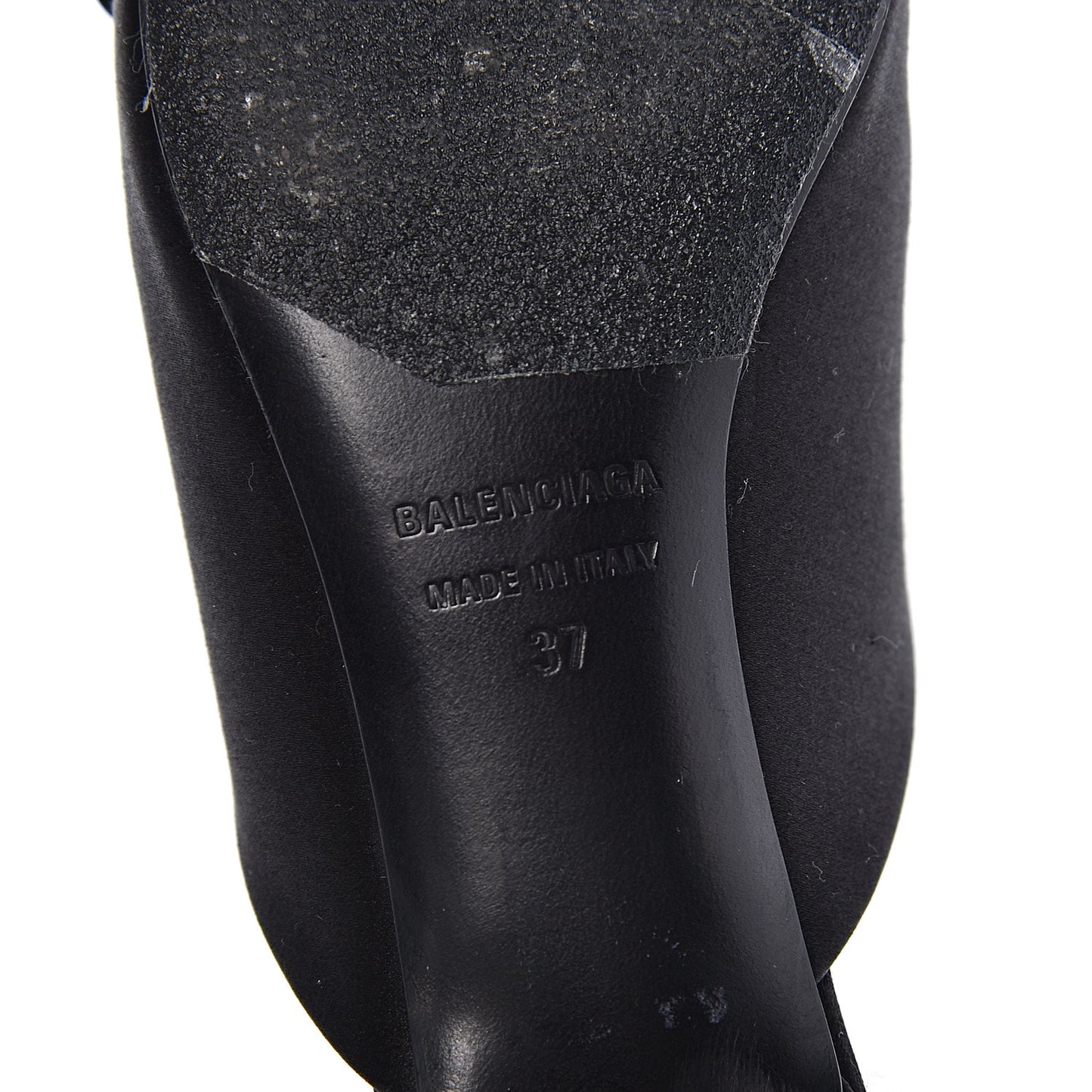 Satin Pointed Toe Knife 40mm Mules 37 Black