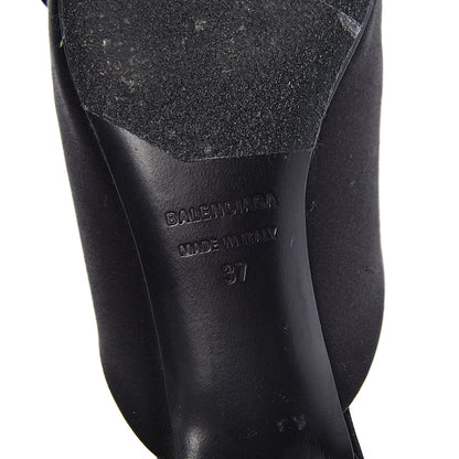Balenciaga Satin Pointed Toe Knife 40mm Mules 37 Black 8 of 13