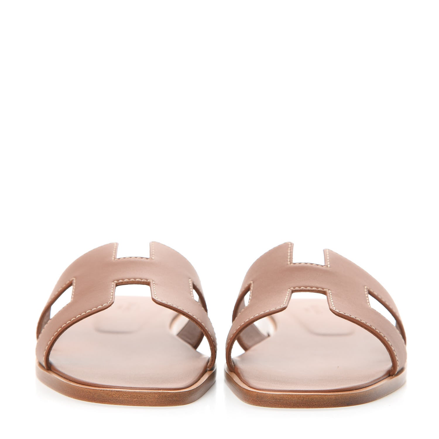 Hermes Box Calfskin Oran Sandals 37 Gold 2 of 8