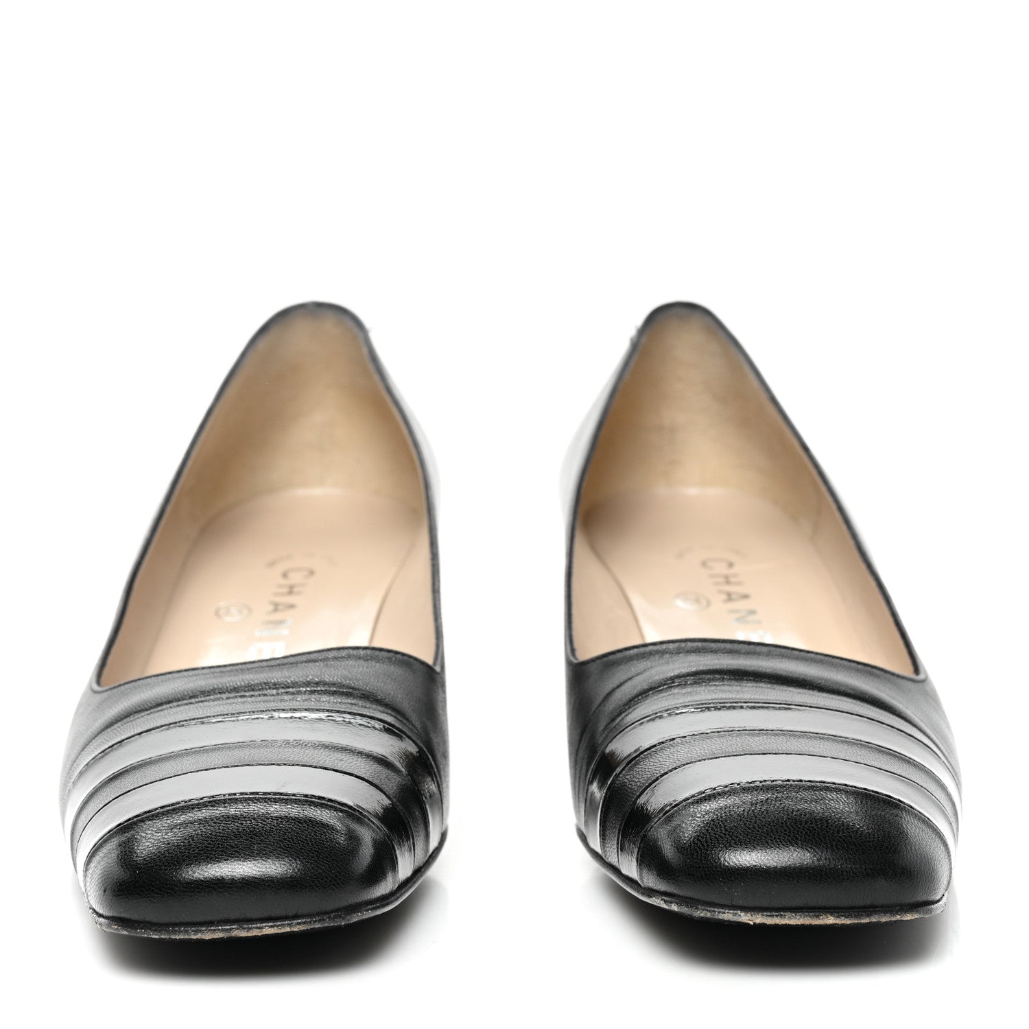 Chanel Lambskin Patent Pumps 38.5 Black 3 of 10
