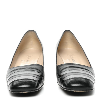 Chanel Lambskin Patent Pumps 38.5 Black 3 of 10