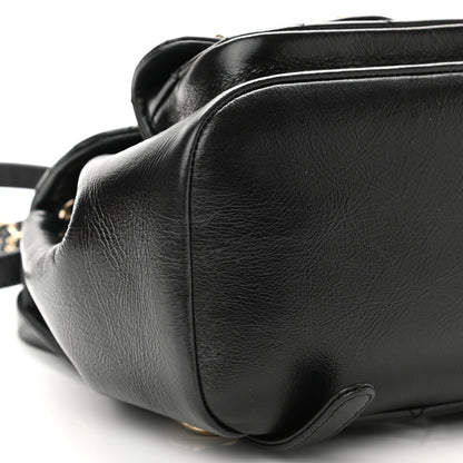 Chanel Glazed Aged Calfskin Quilted Small Duma Drawstring Backpack Black 5 of 10