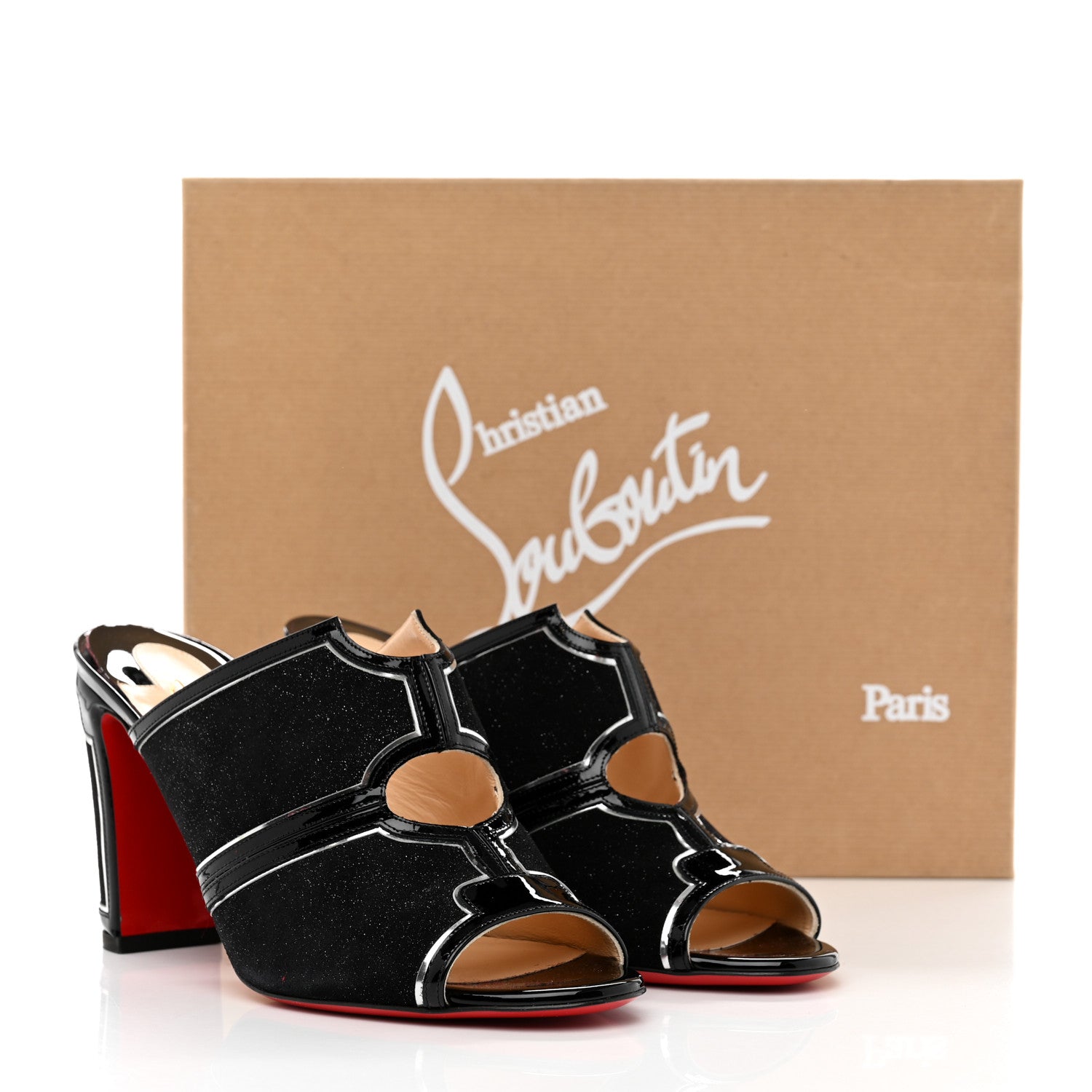 Christian Louboutin Specchio Patent Interior 85 Slide Sandals 40 Black 8 of 8