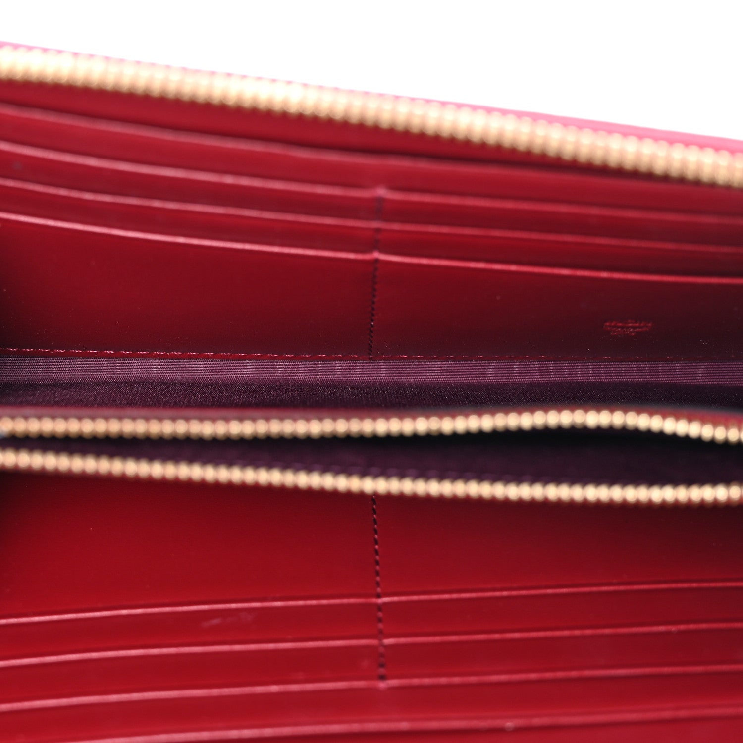 MCM Calfskin Fontanellas Park Avenue Milla Zip Around Wallet Burgundy 5 of 9