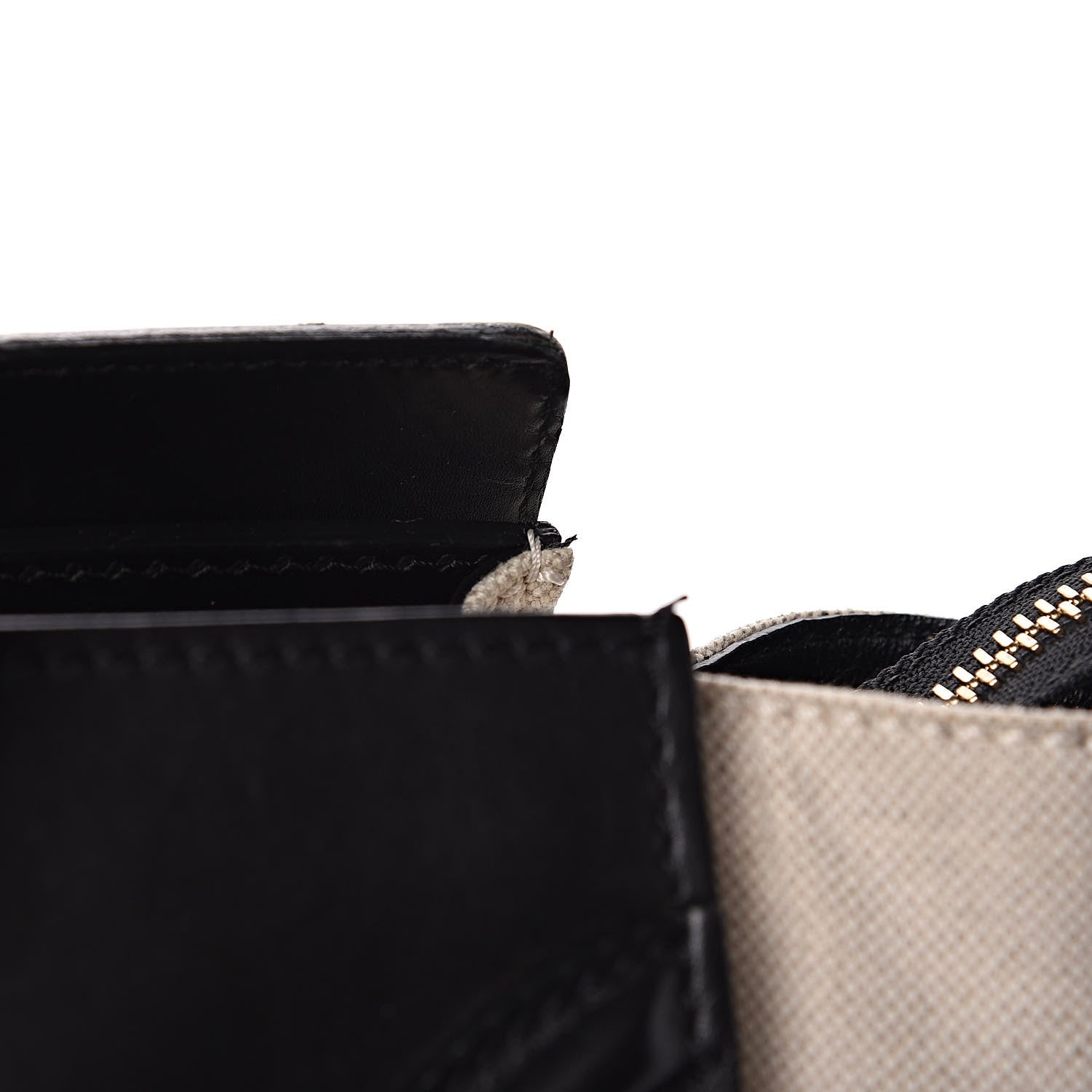 Celine Smooth Calfskin Linen Mini Bi-Color Luggage Natural Black 15 of 21
