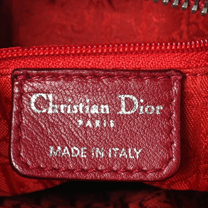 Christian Dior Lambskin Cannage Medium Lady Dior Red 6 of 11