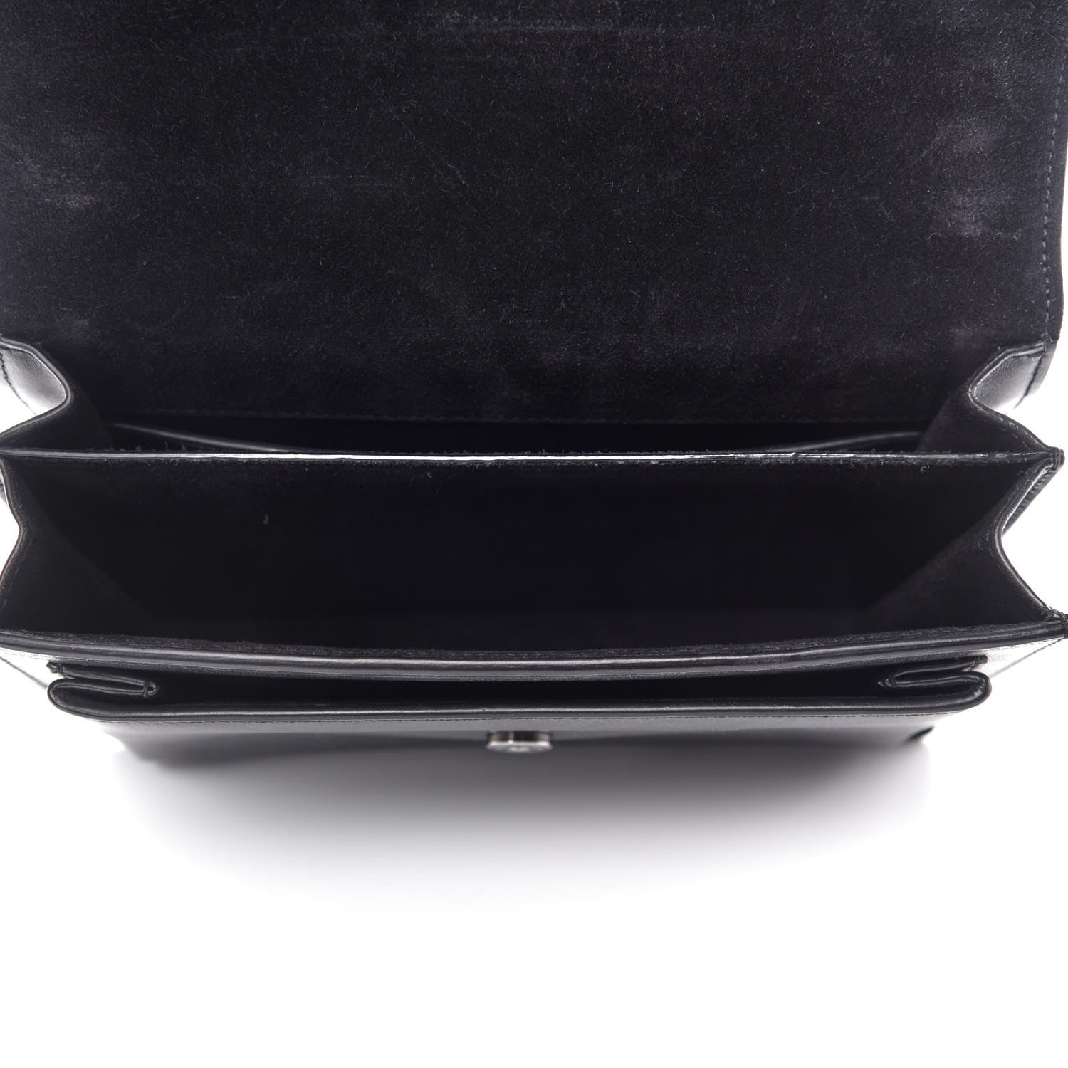 Saint Laurent Calfskin Medium Monogram Sunset Shoulder Bag With Braided Strap Black 5 of 12