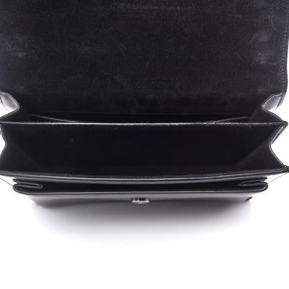 Saint Laurent Calfskin Medium Monogram Sunset Shoulder Bag With Braided Strap Black 5 of 12