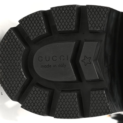 Gucci Magnum Calfskin Pearl Lace Up Combat Ankle Boots 38 Black 6 of 8