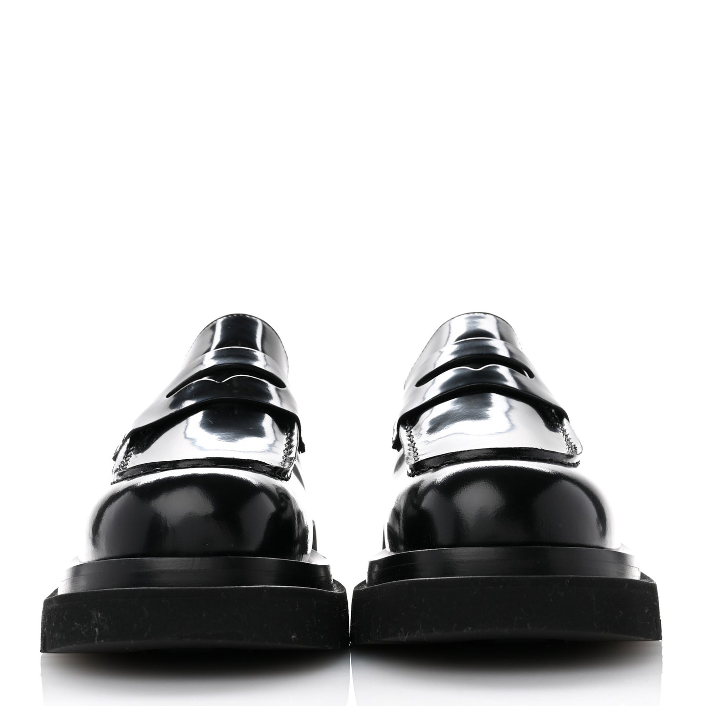 Soft Vinyl Calfskin Lug Loafers 39.5 Black