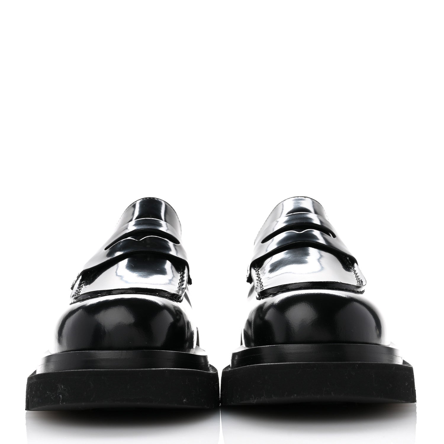 Bottega Veneta Soft Vinyl Calfskin Lug Loafers 39.5 Black 2 of 8