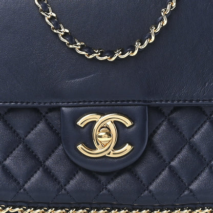 Chanel Lambskin Quilted Large CC Unchained Crossbody Navy 8 of 11