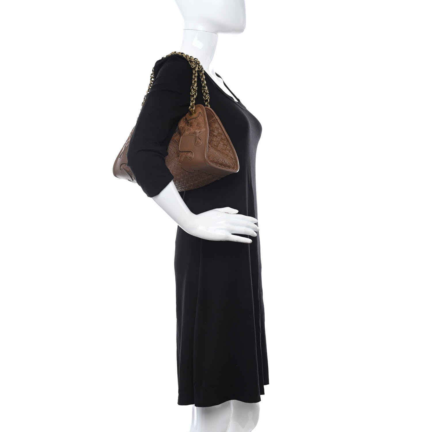 Bottega Veneta Nappa Intrecciato Small Chain Shoulder Bag Noce 2 of 12