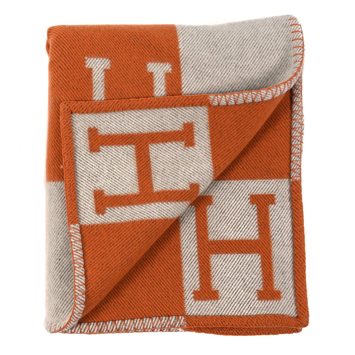 Wool Cashmere Signature Classic Avalon Blanket Ecru Potiron