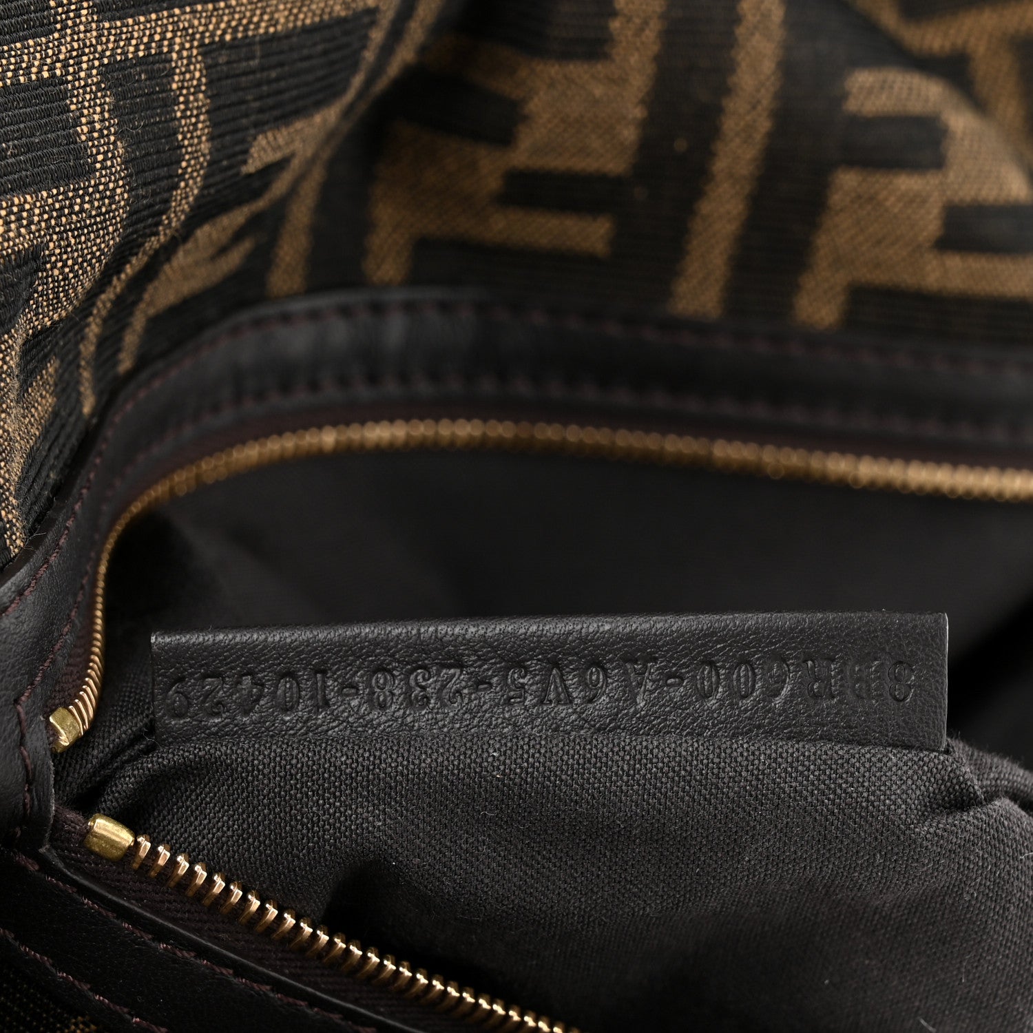 Fendi Fabric Jacquard FF 1974 Medium Baguette Tobacco Moro Black 7 of 10