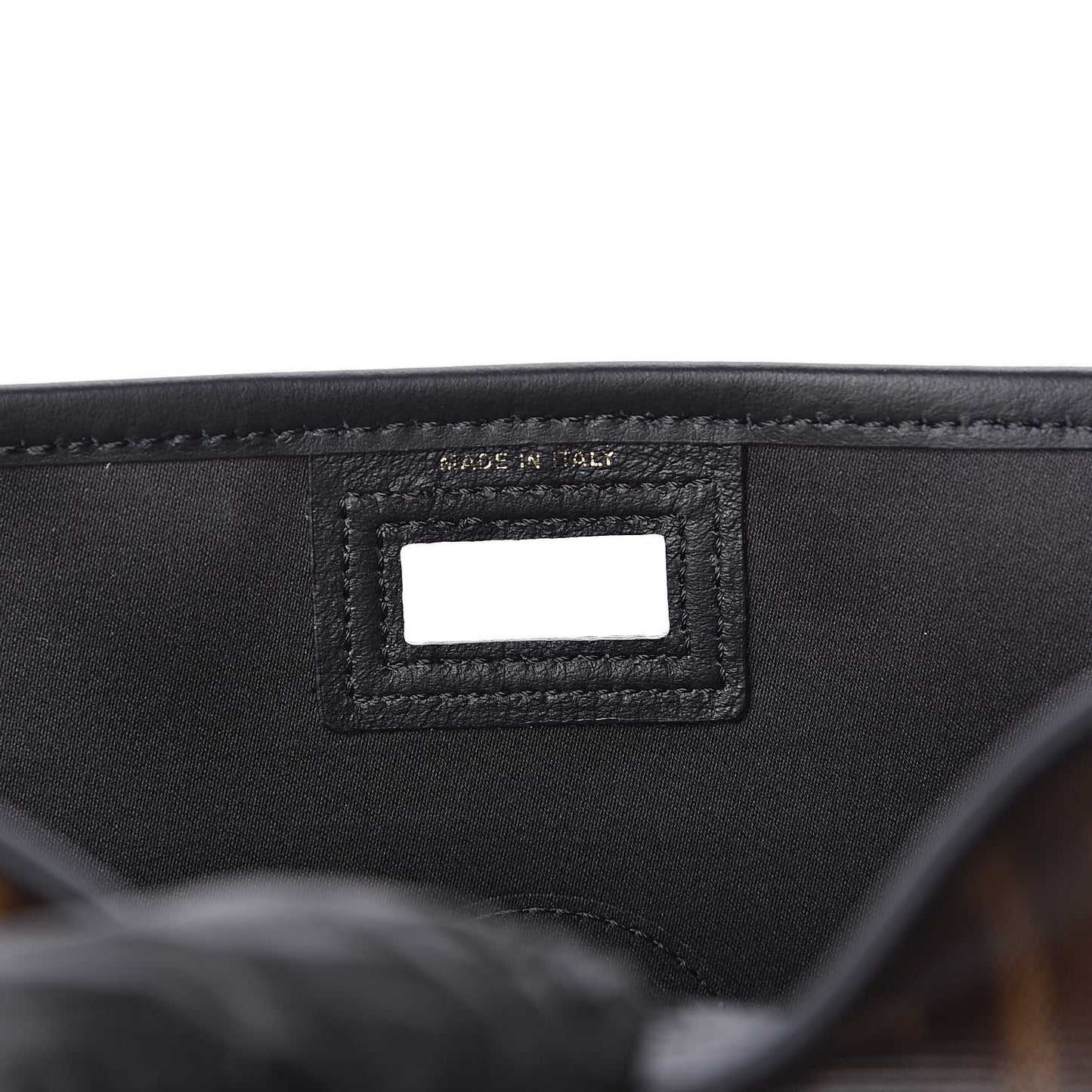 Glazed Fabric Vitello Century FF 1974 Stamp Patch Mini Peekaboo Defender Cover Mogano Panna Black