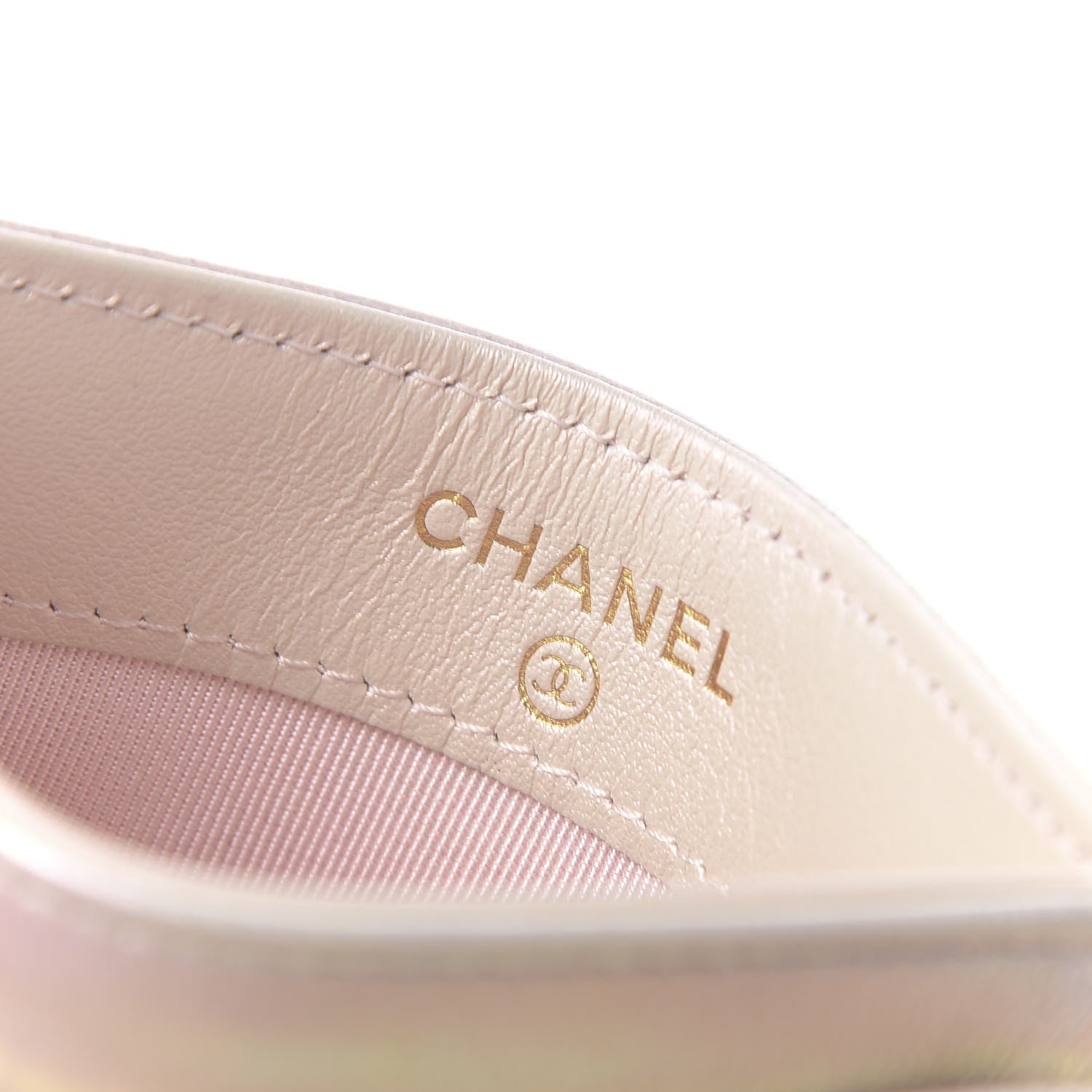 Chanel Iridescent Lambskin Quilted Card Holder Ivory 6 of 9