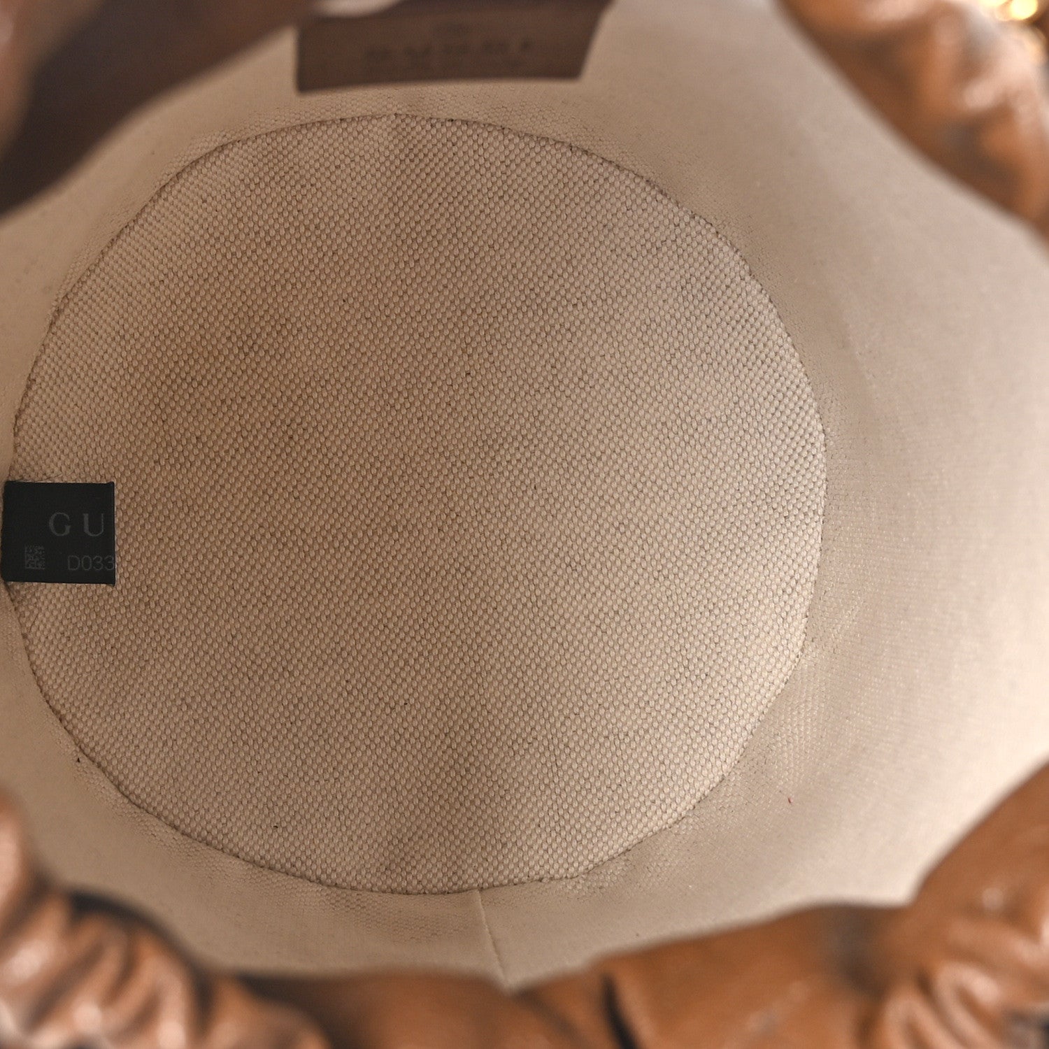 Gucci GG Supreme Monogram Azalea Sakai Calfskin Small Horsebit 1955 Drawstring Bucket Bag Beige Ebony Brown Sugar 5 of 10