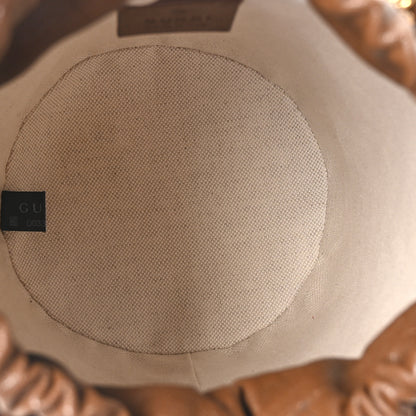 Gucci GG Supreme Monogram Azalea Sakai Calfskin Small Horsebit 1955 Drawstring Bucket Bag Beige Ebony Brown Sugar 5 of 10