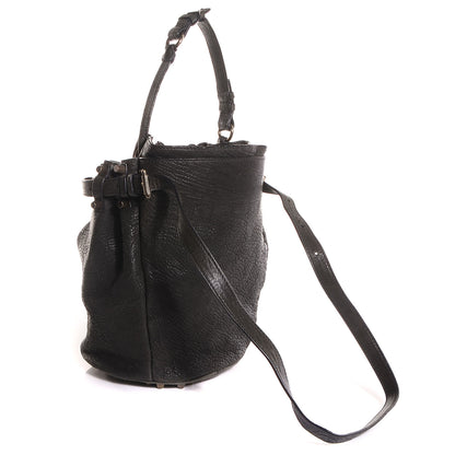 Alexander Wang Pebbled Leather Antique Brass Diego Bucket Bag Charcoal 3 of 6