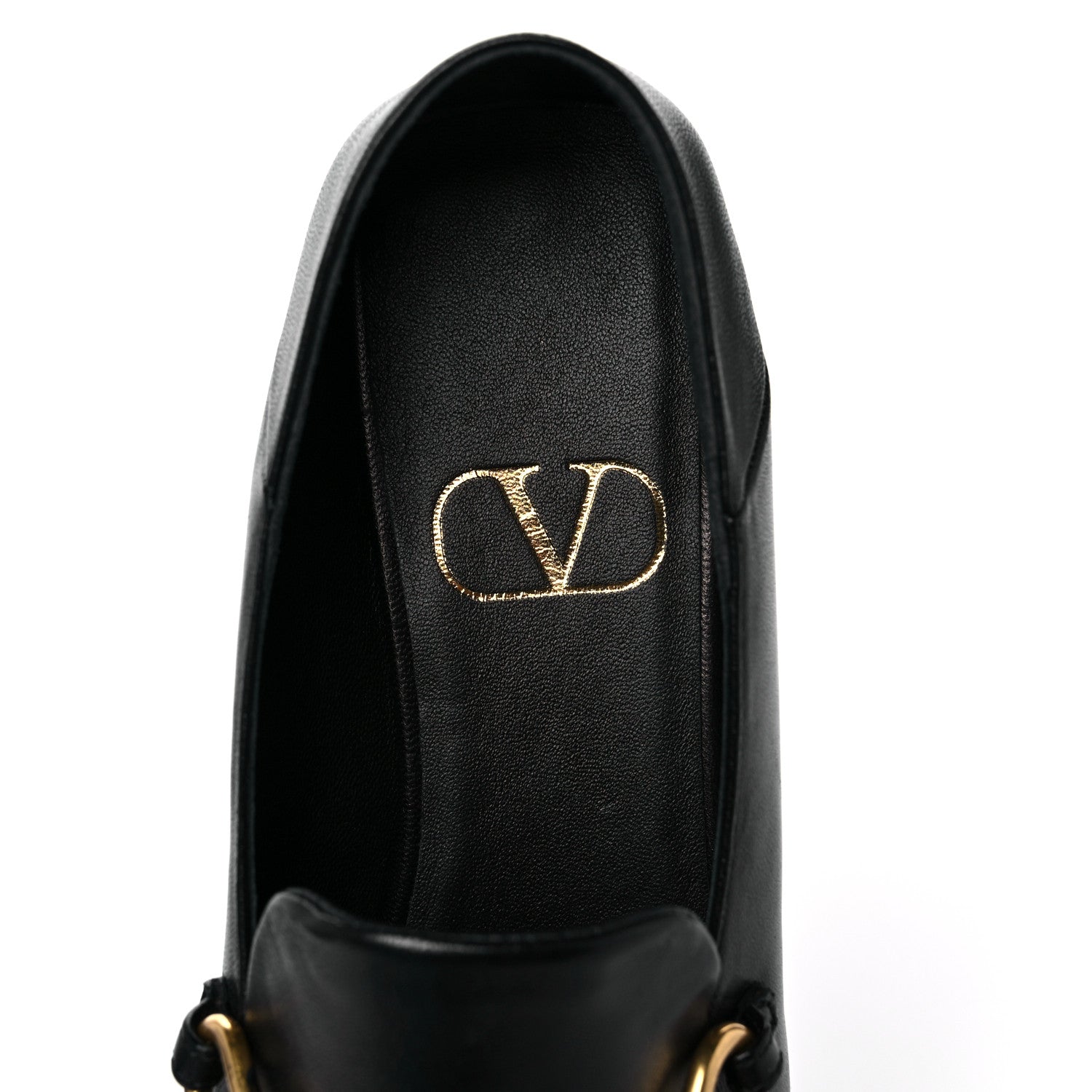 Valentino Garavani Nappa Stud Sign Loafers 38.5 Black 7 of 9