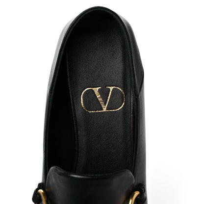 Valentino Garavani Nappa Stud Sign Loafers 38.5 Black 7 of 9