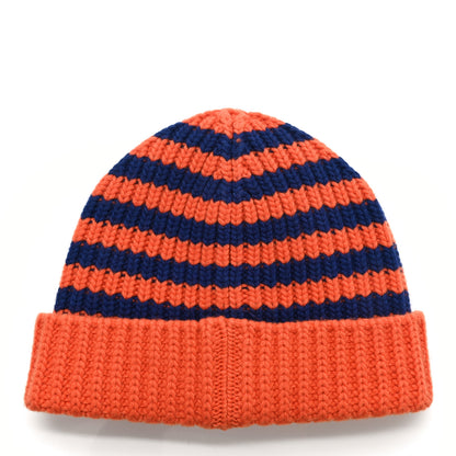 Gucci Wool Knit Bee Embroidered K2 Beanie Hat 58 Orange Blue 3 of 4