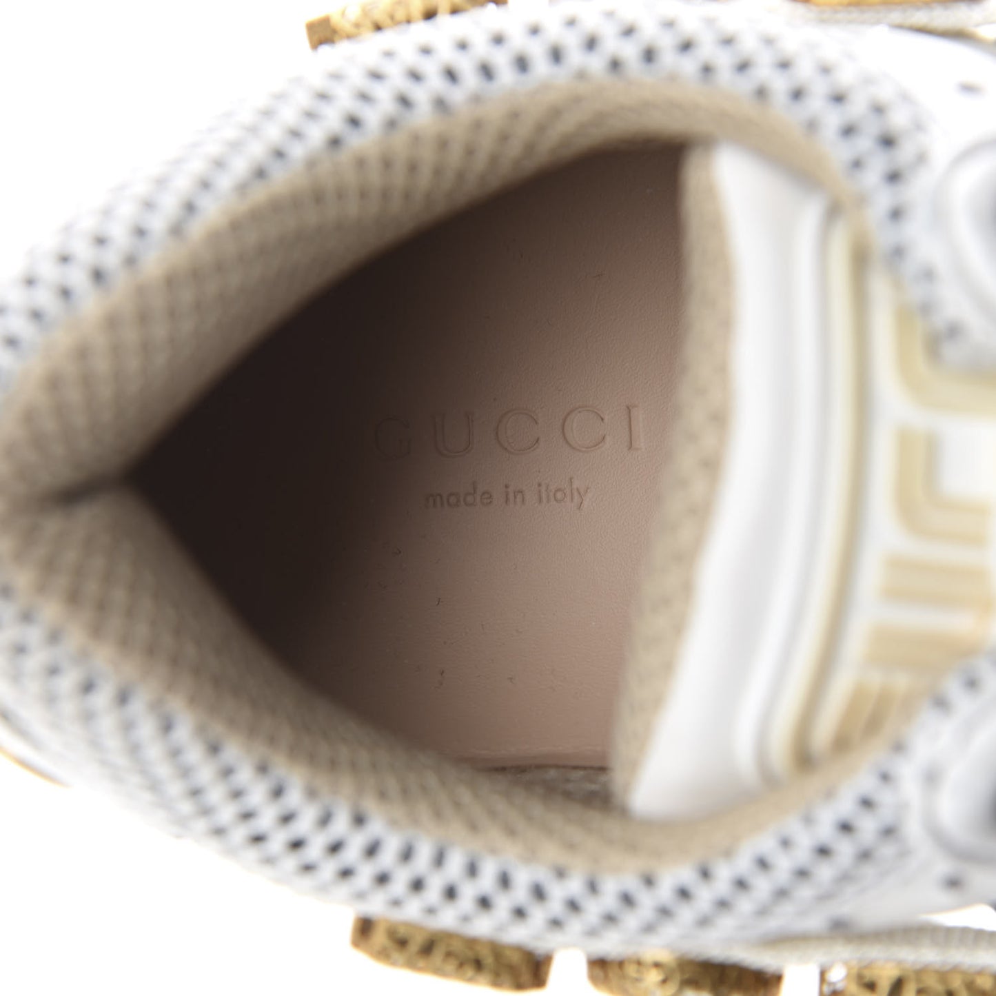 X SEGA Mesh Calfskin Suede Removable Crystals Womens Flashtrek Sneakers 38.5 Great White