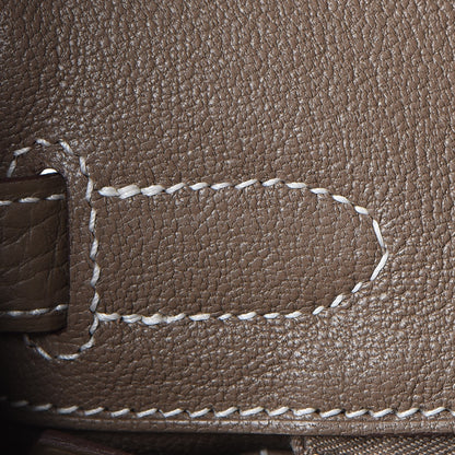 Hermes Taurillon Clemence Birkin 30 Etoupe 26 of 34