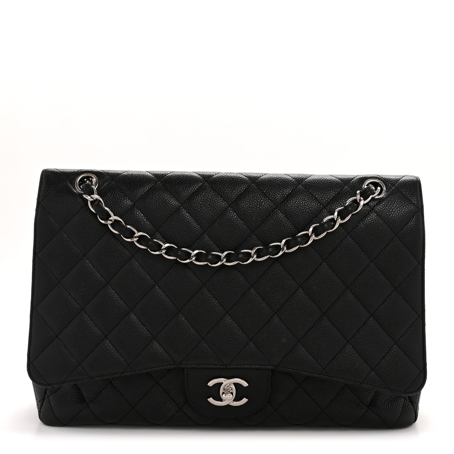 Caviar Quilted Maxi Single Flap Black