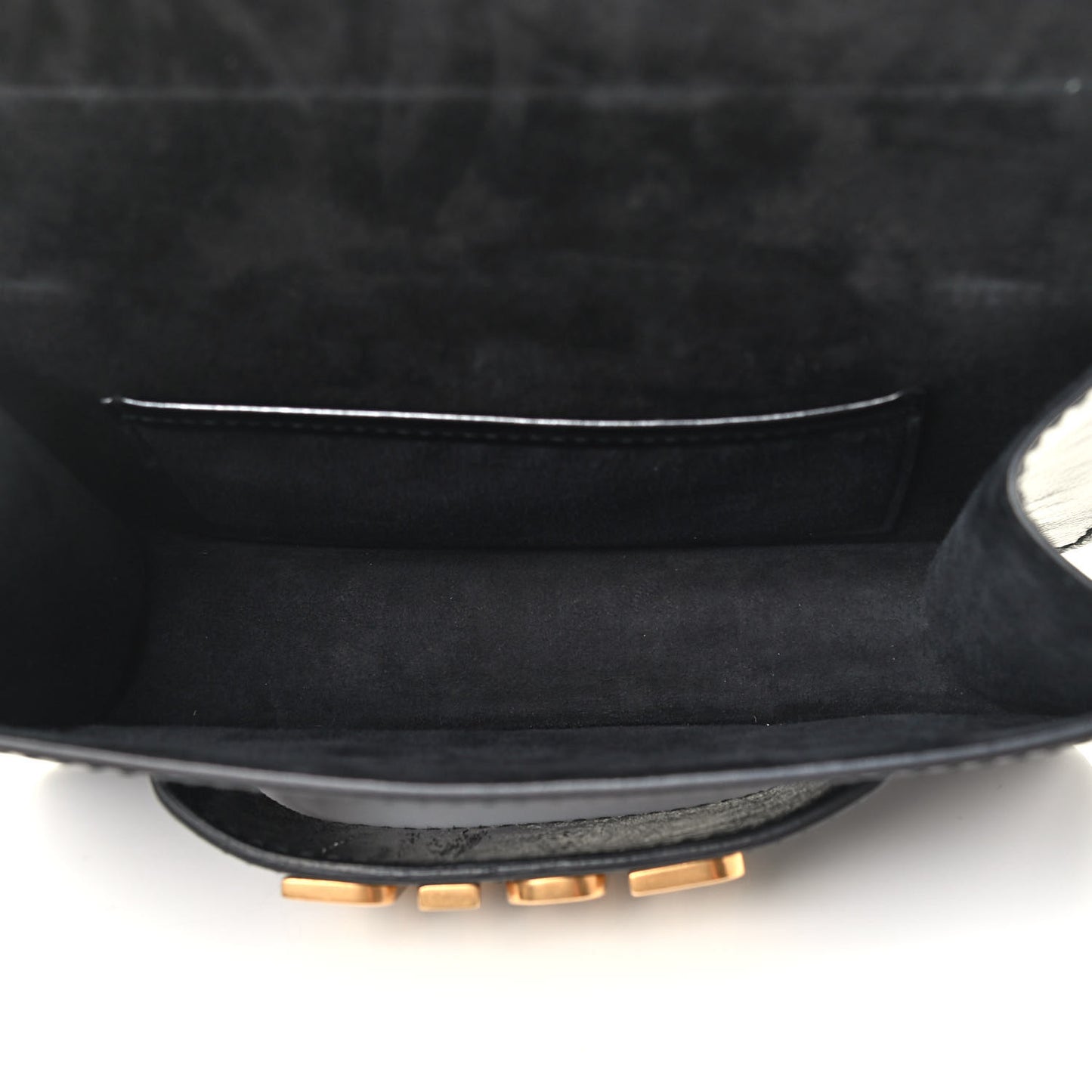 Crinkled Patent Lambskin Dio(r)evolution Flap Clutch Black
