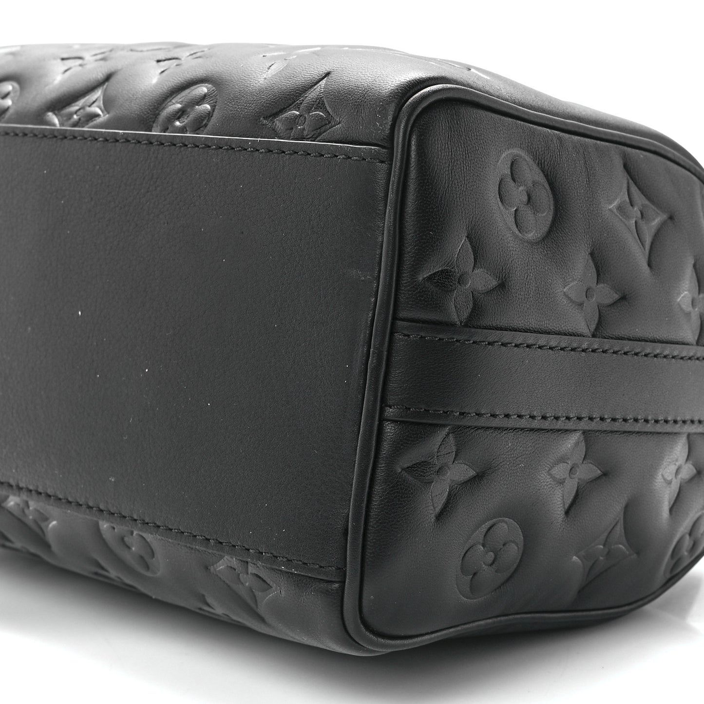 Lambskin Embossed Monogram Speedy 22 Bandouliere Black